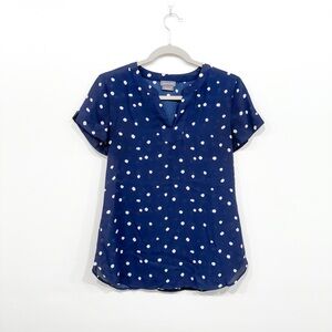 Van Heusen Navy Polka Dot Tee Size XXS